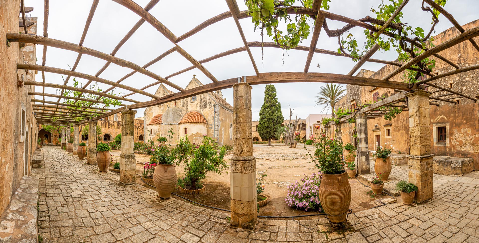 Kouvalite Car Rental | Rent a Car Herkalion, Crete Picture of the Graden in The Monastery of Arkadi