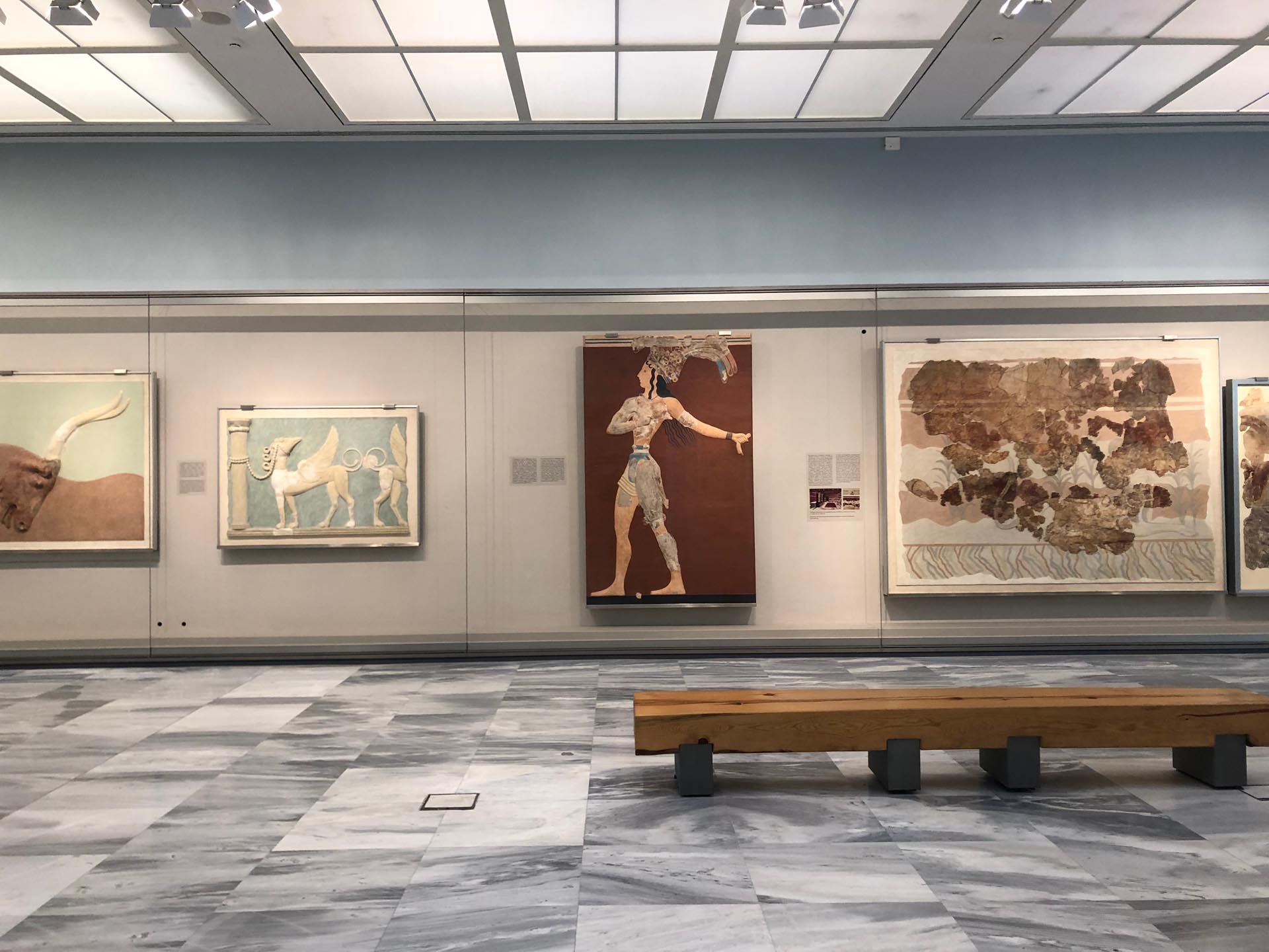 Kouvalite Car Rental | Rent a Car Herkalion, Crete picture of Minoan Fresco Wall Art from Knossos palace in Archaeological Museum of Heraklion, 1883