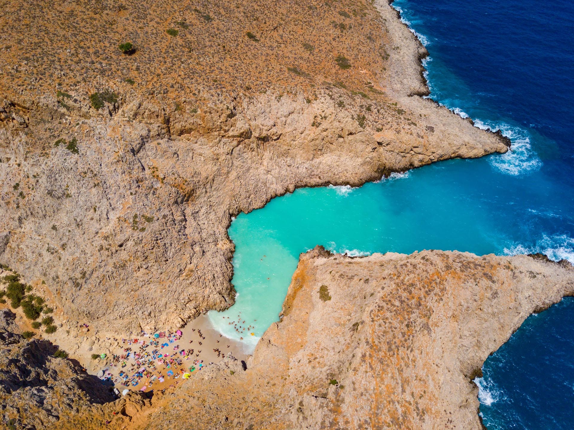 Kouvalite Car Rental | Rent a Car Herkalion, Crete aerial view of Seitan Beach